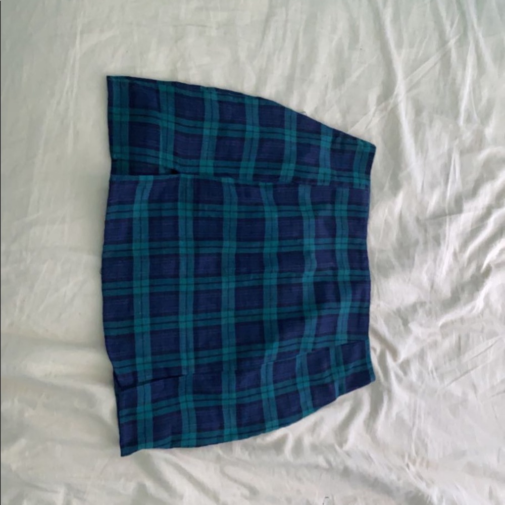 Plaid slit skirt